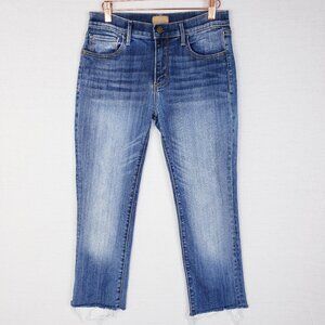 Sundance DRIFTWOOD Colette Jeans Mid-Rise Crop Frayed Raw Hem sz 27 Boho Resort